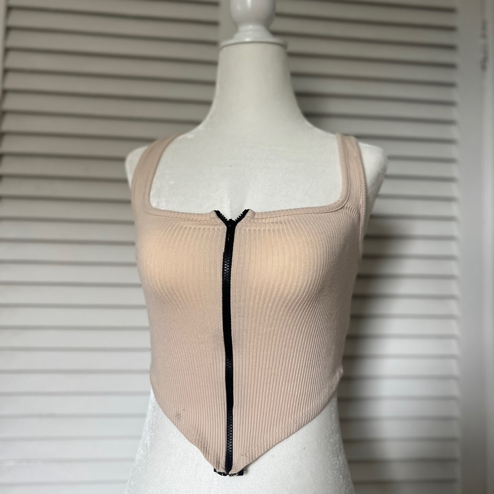 Corset Style Zip-up Top